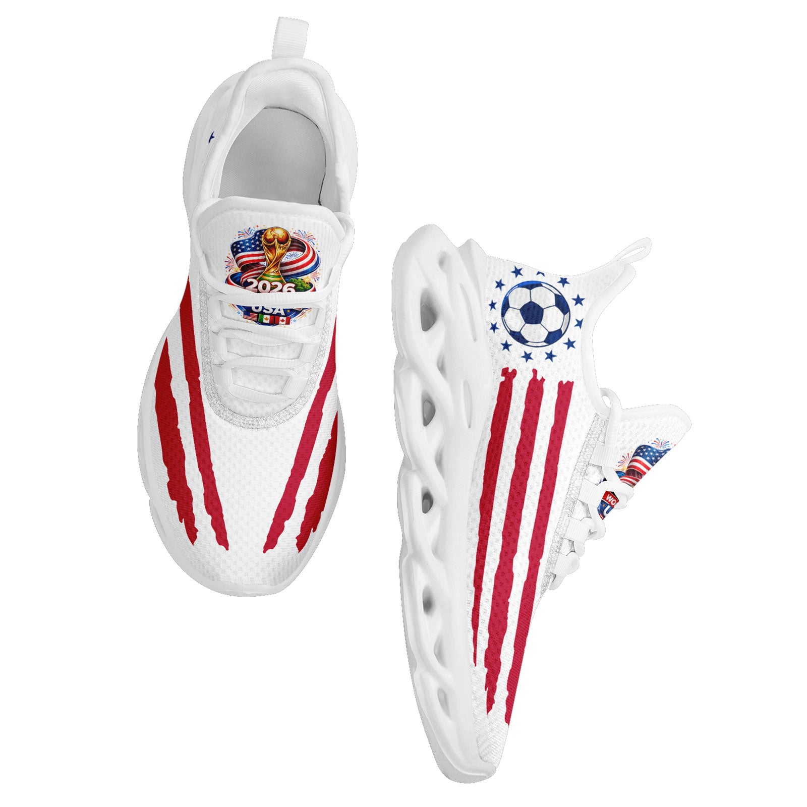 Custom United States 2026 World Cup Sneakers DIY Country Flag Running Shoes Lightweight Sport Shoes Gift for Football Fans Personalized Team Name and Logo FN003-F028035-2