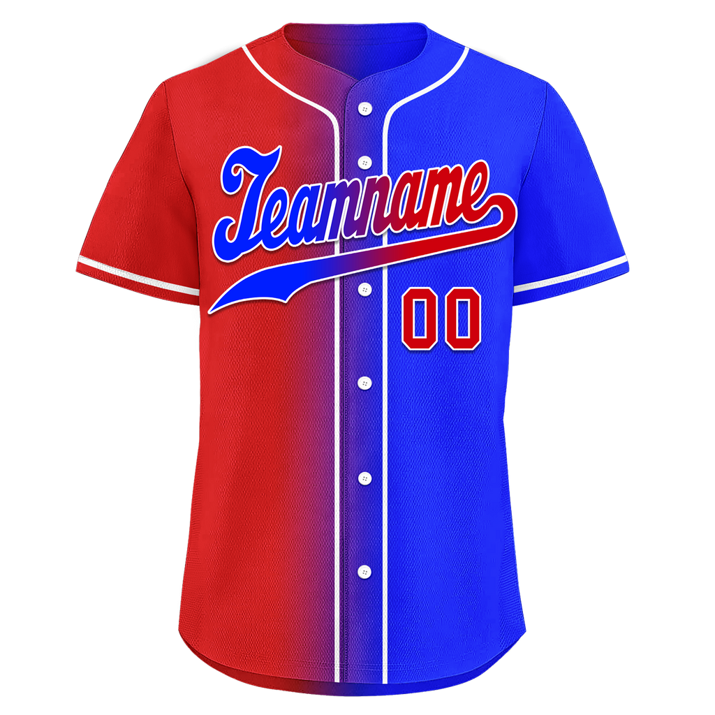 Custom Red Blue Gradient Fashion Personalized Authentic Baseball Jersey BSBJ01-D0a707b