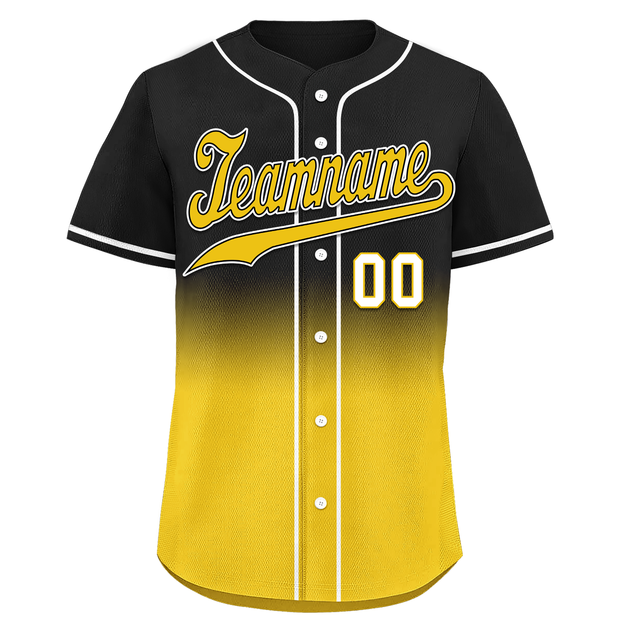 Custom Black Yellow Fade Fashion Personalized Authentic Baseball Jersey BSBJ01-D0a70cc