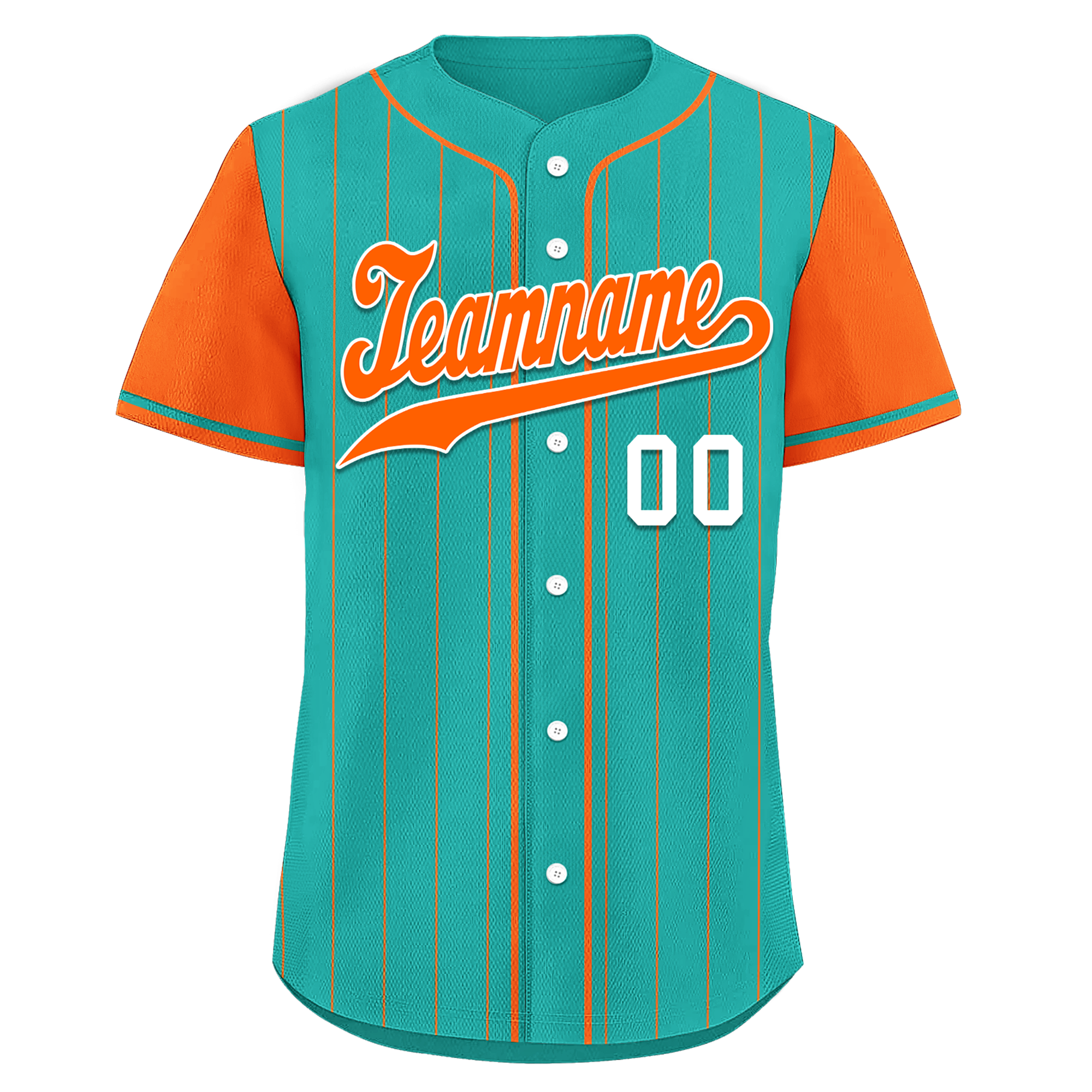 Custom Cyan Orange Stripe Fashion Personalized Authentic Baseball Jersey BSBJ01-D017233