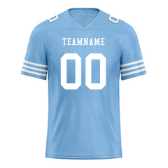 Custom Blue White Striped Sleeves Personalized Authentic Football Jersey FBJ02-D06037