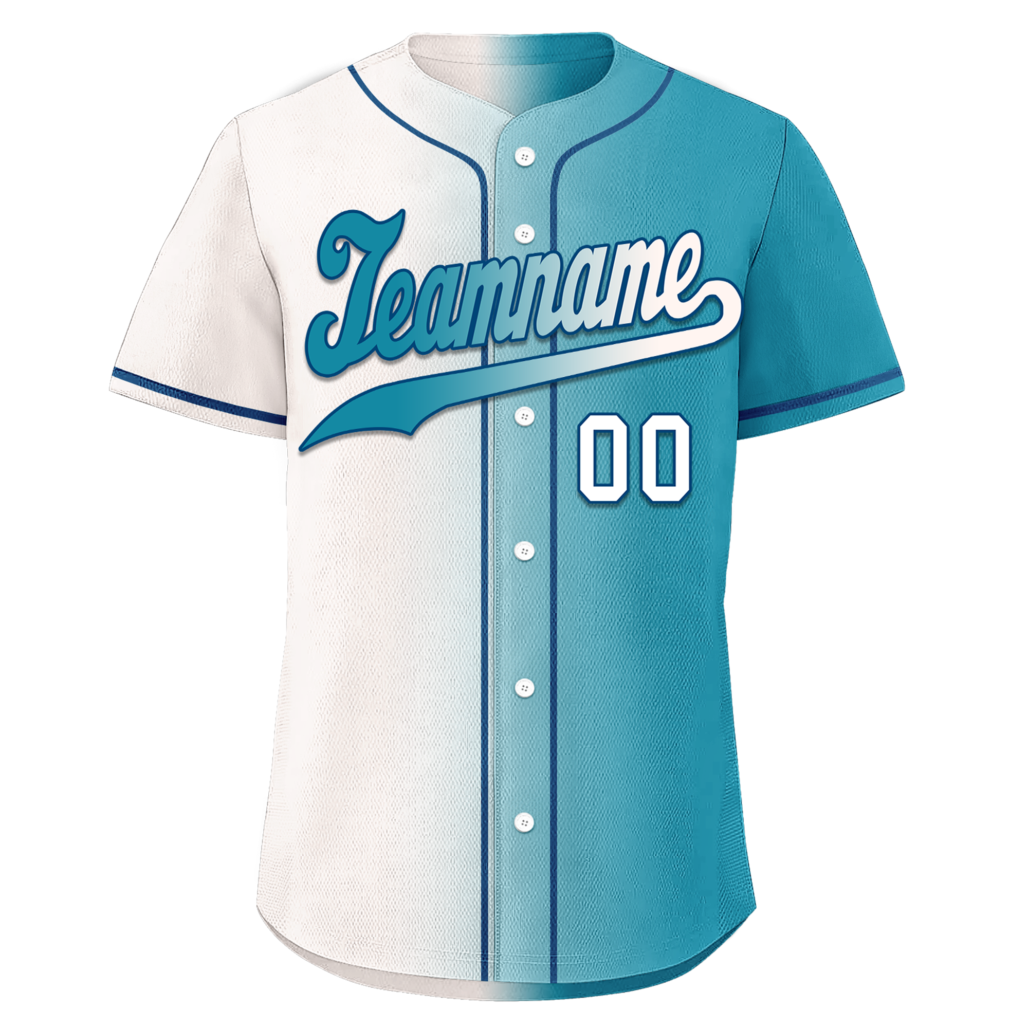 Custom White Blue Gradient Fashion Personalized Authentic Baseball Jersey BSBJ01-D0a7ab0