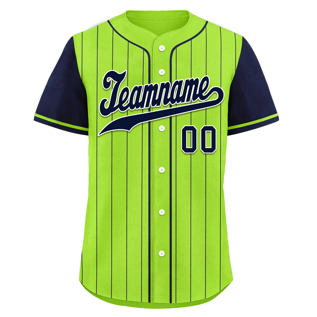 Custom Green Blue Stripe Fashion Personalized Authentic Baseball Jersey BSBJ01-D017232