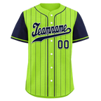 Custom Green Blue Stripe Fashion Personalized Authentic Baseball Jersey BSBJ01-D017232