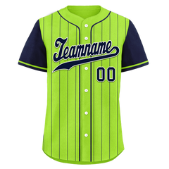 Custom Green Blue Stripe Fashion Personalized Authentic Baseball Jersey BSBJ01-D017232