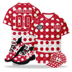 Custom 2026 World Cup Austria High Quality Soccer Stadium Version Jersey Sneakers Sports Shoes and Hat Combo Offer Personalized Team Name and Logo ZH-F027104-10