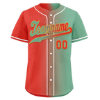 Custom Red Green Gradient Fashion Personalized Authentic Baseball Jersey BSBJ01-D0a7a09