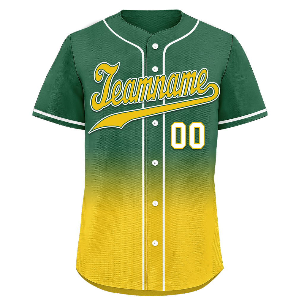 Custom Green Yellow Fade Fashion Personalized Authentic Baseball Jersey BSBJ01-D0a70ca