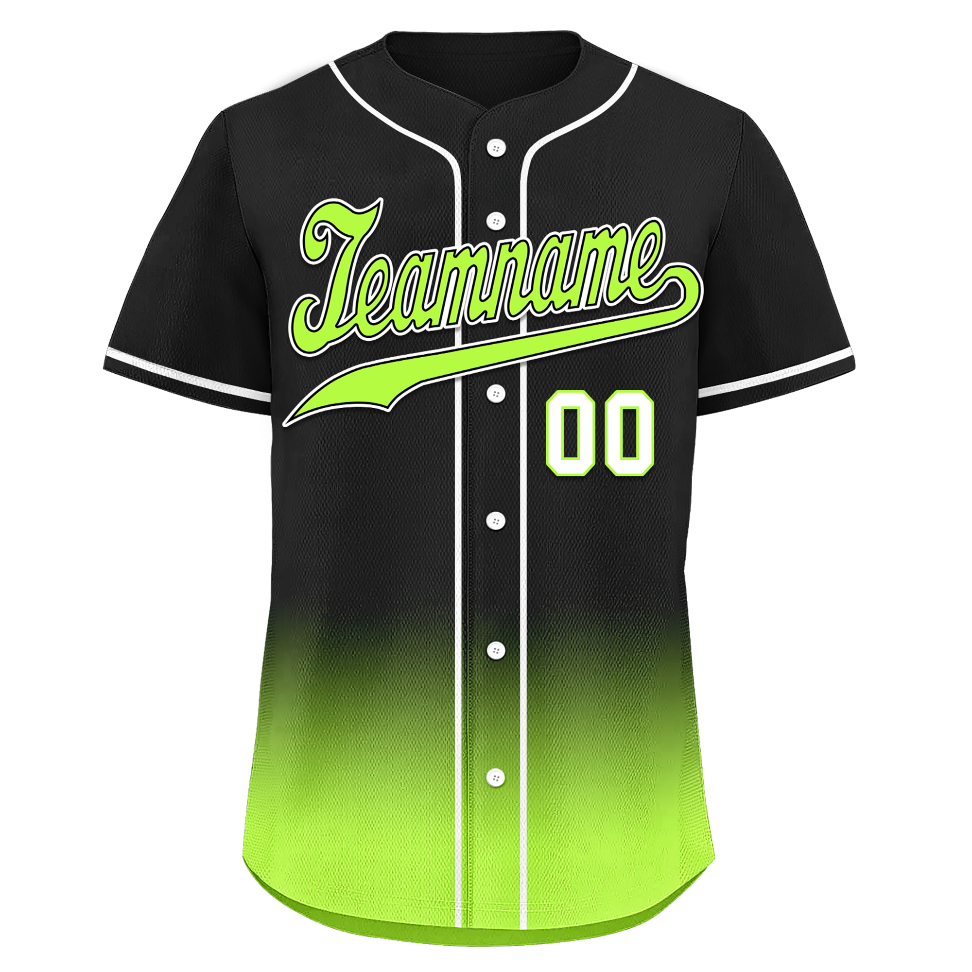 Custom Black Green Fade Fashion Personalized Authentic Baseball Jersey BSBJ01-D0a70e7