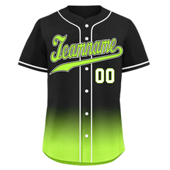 Custom Black Green Fade Fashion Personalized Authentic Baseball Jersey BSBJ01-D0a70e7