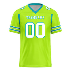 Custom Lemon Green Striped Sleeves Personalized Authentic Football Jersey FBJ02-D06054