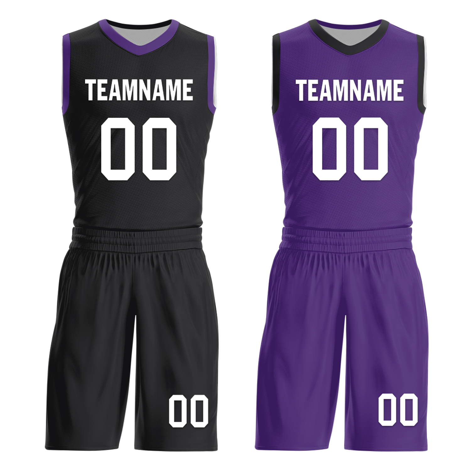 Custom Black Purple Classic Style Reversible Basketball Uniform Personalized Ordinary BBJR-D017035