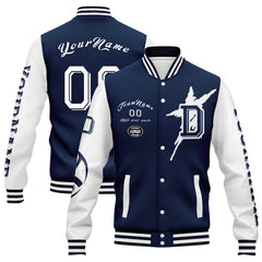 Custom Blue White Dallas Jacket and Sports Shoes Combo Offer Personalized Combo ZH-D020294-9