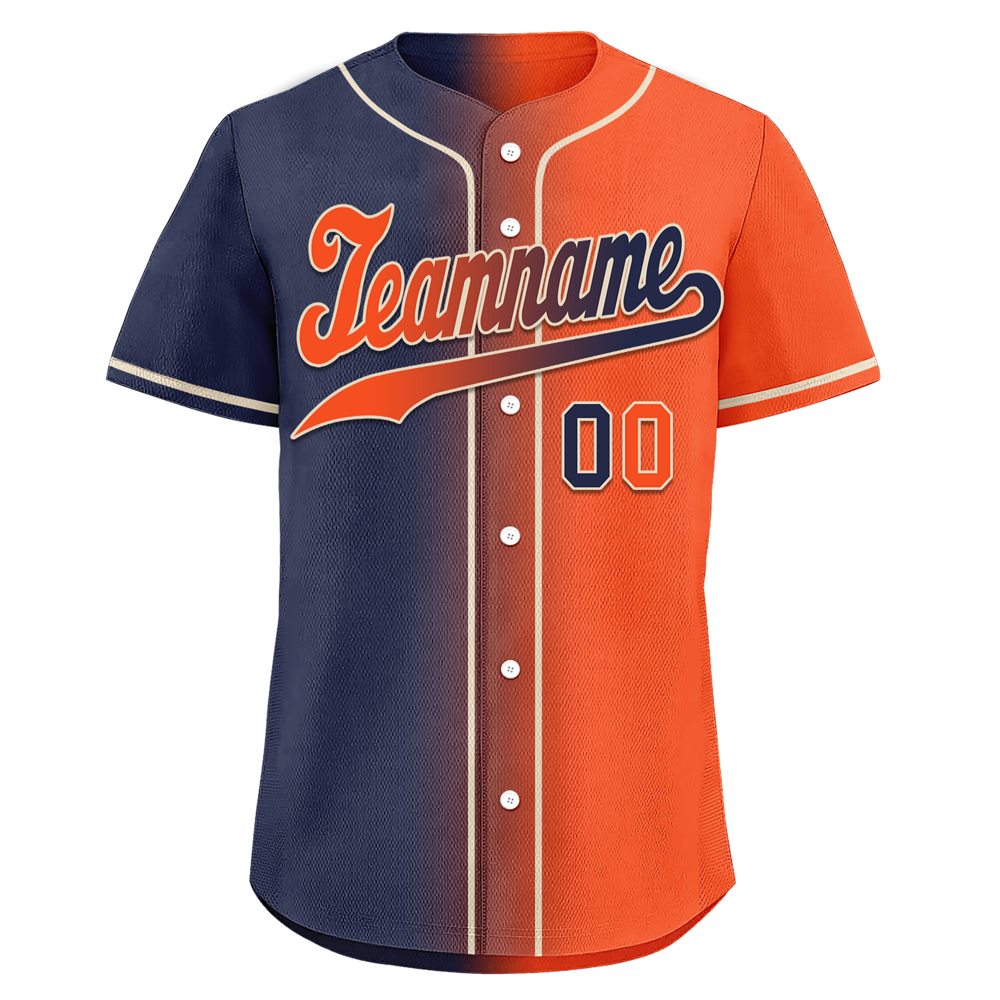 Custom Blue Orange Gradient Fashion Personalized Authentic Baseball Jersey BSBJ01-D0a7089