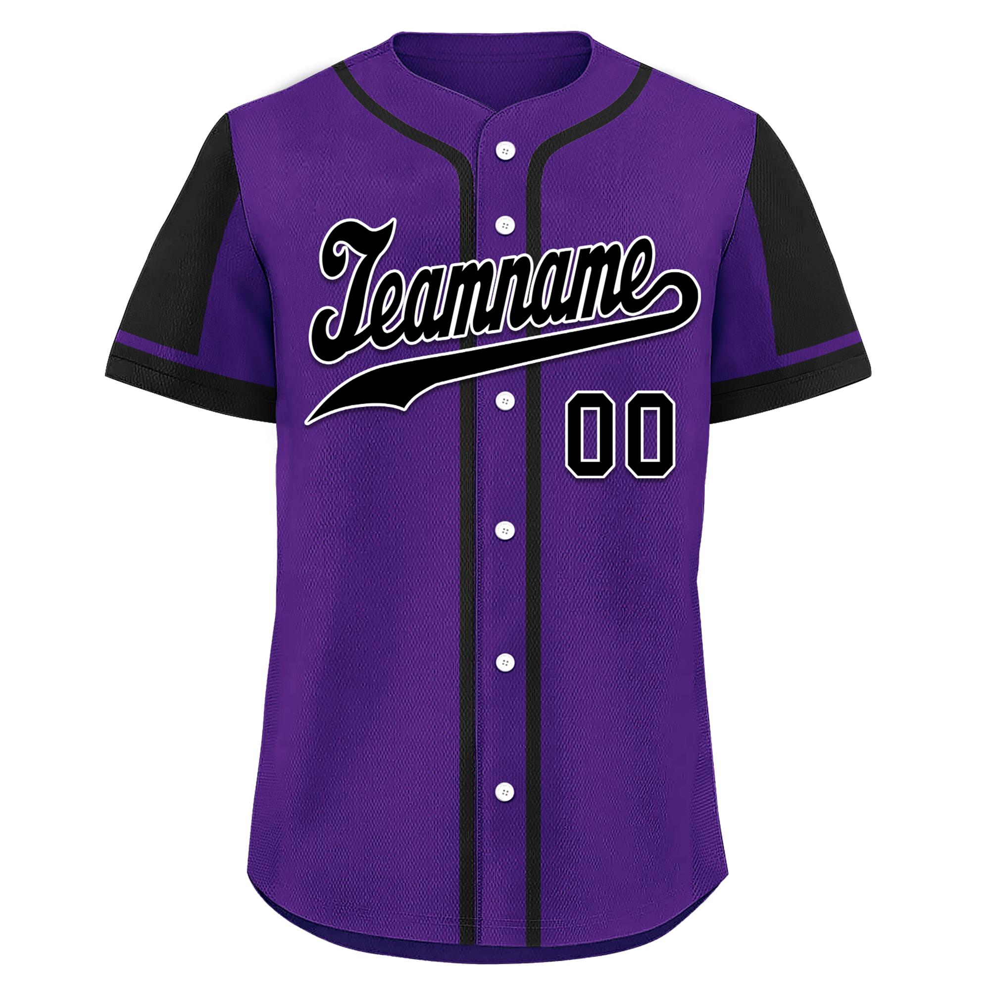 Custom Purple Black Raglan Sleeves Personalized Authentic Baseball Jersey BSBJ01-D017185