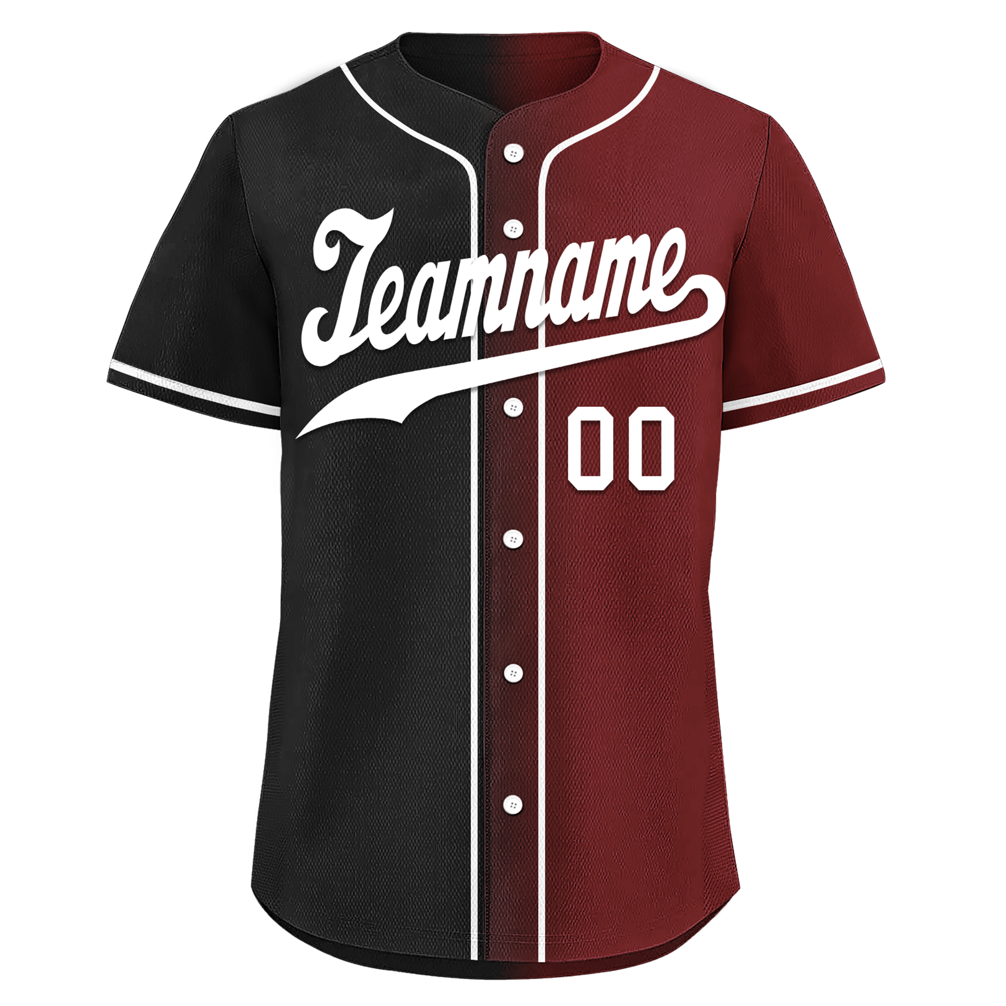 Custom Black Red Gradient Fashion Personalized Authentic Baseball Jersey BSBJ01-D0a7aae