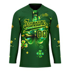 Custom Four-leaf clover Personalized Hockey Jersey HCKJ01-E0615-3