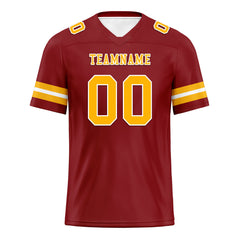 Custom Deep Red Yellow Washington Personalized Authentic Football Jersey FBJ02-E0601-10