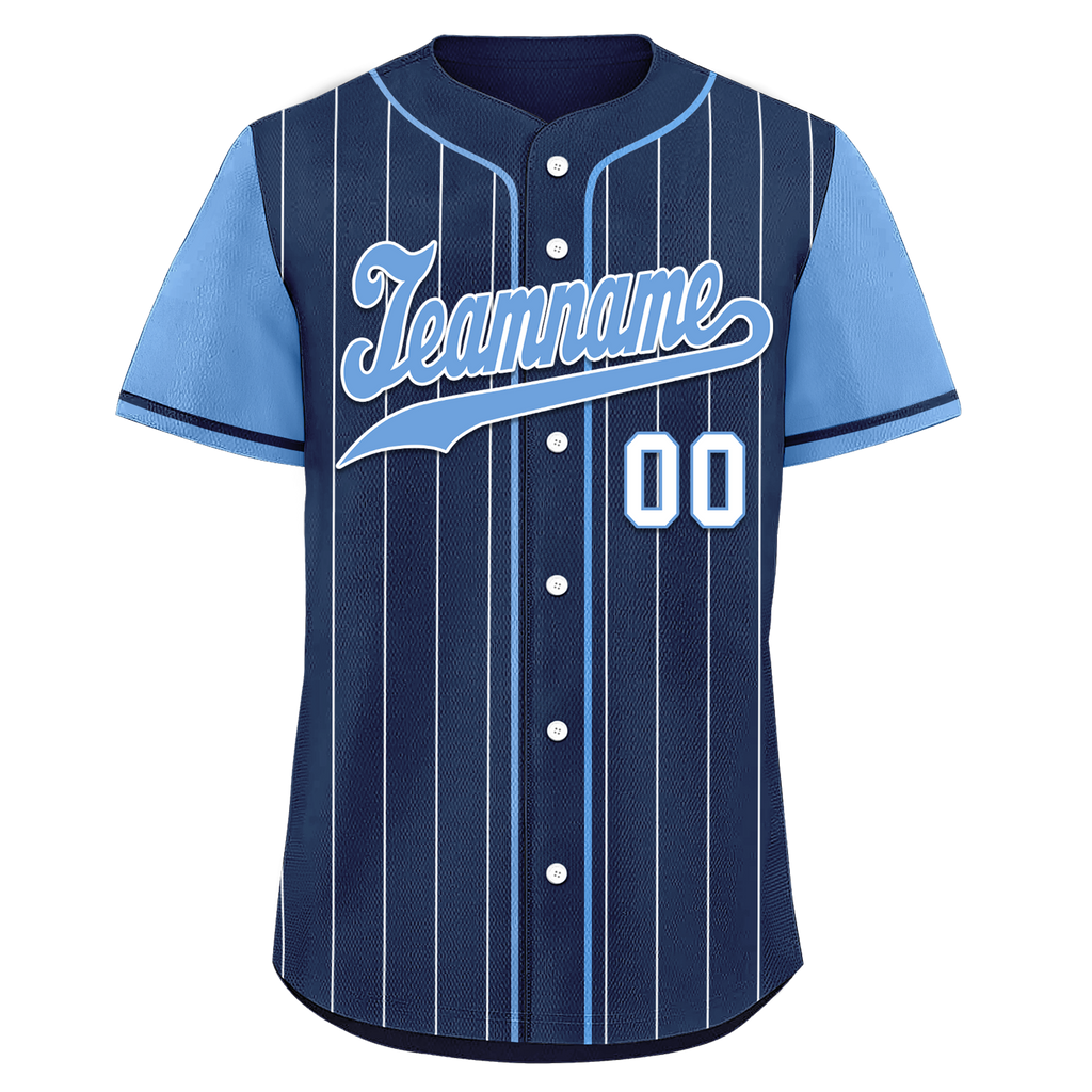 Custom Blue Stripe Fashion Personalized Authentic Baseball Jersey BSBJ01-D017230