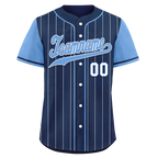 Custom Blue Stripe Fashion Personalized Authentic Baseball Jersey BSBJ01-D017230