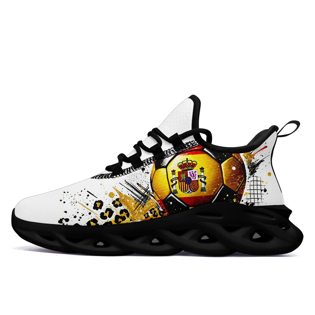 Custom Spain 2026 World Cup Sneakers DIY Country Flag Running Shoes Lightweight Sport Shoes Gift for Football Fans Personalized Team Name and Logo FN003-F025036-4