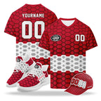 Custom 2026 World Cup Austria High Quality Soccer Stadium Version Jersey Sneakers Sports Shoes and Hat Combo Offer Personalized Team Name and Logo ZH-F027104-6
