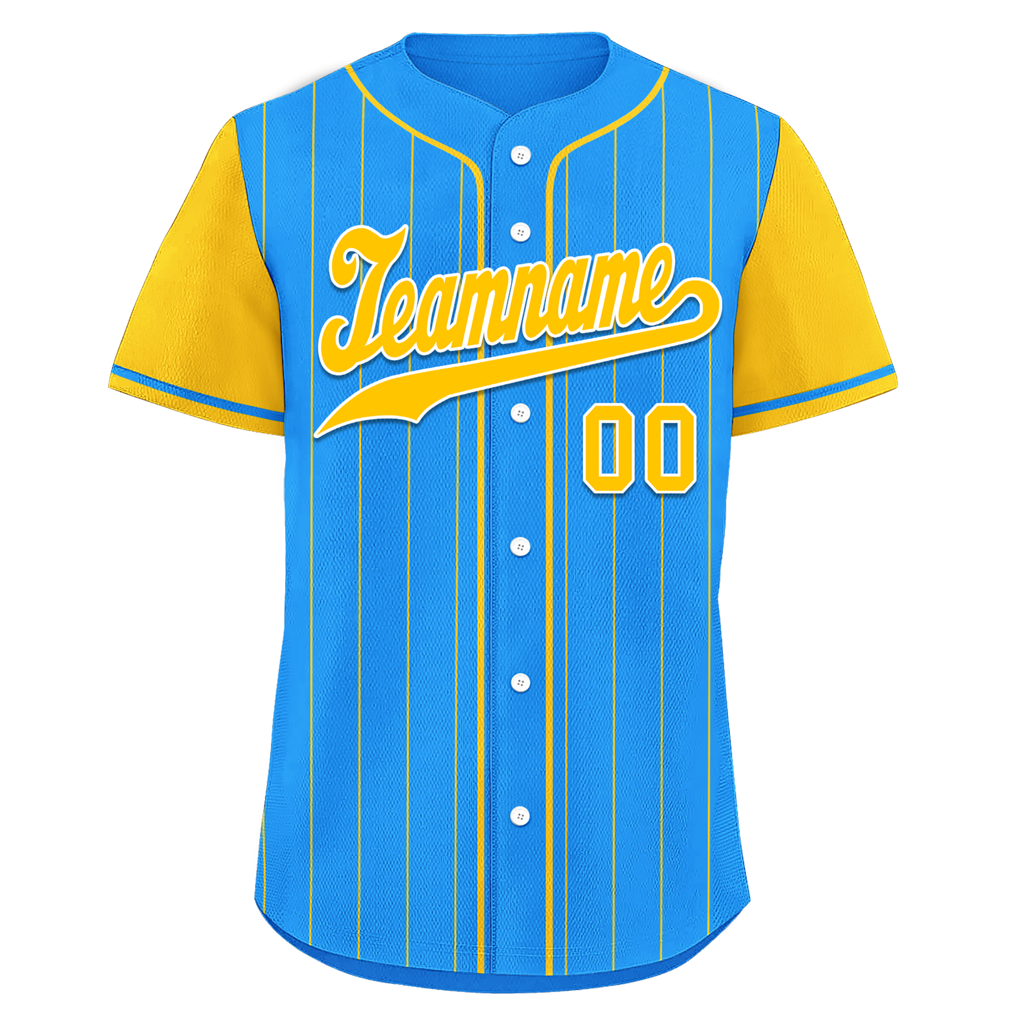 Custom Blue Yellow Stripe Fashion Personalized Authentic Baseball Jersey BSBJ01-D017212