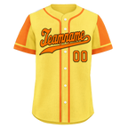 Custom Yellow Orange Raglan Sleeves Personalized Authentic Baseball Jersey BSBJ01-D017204