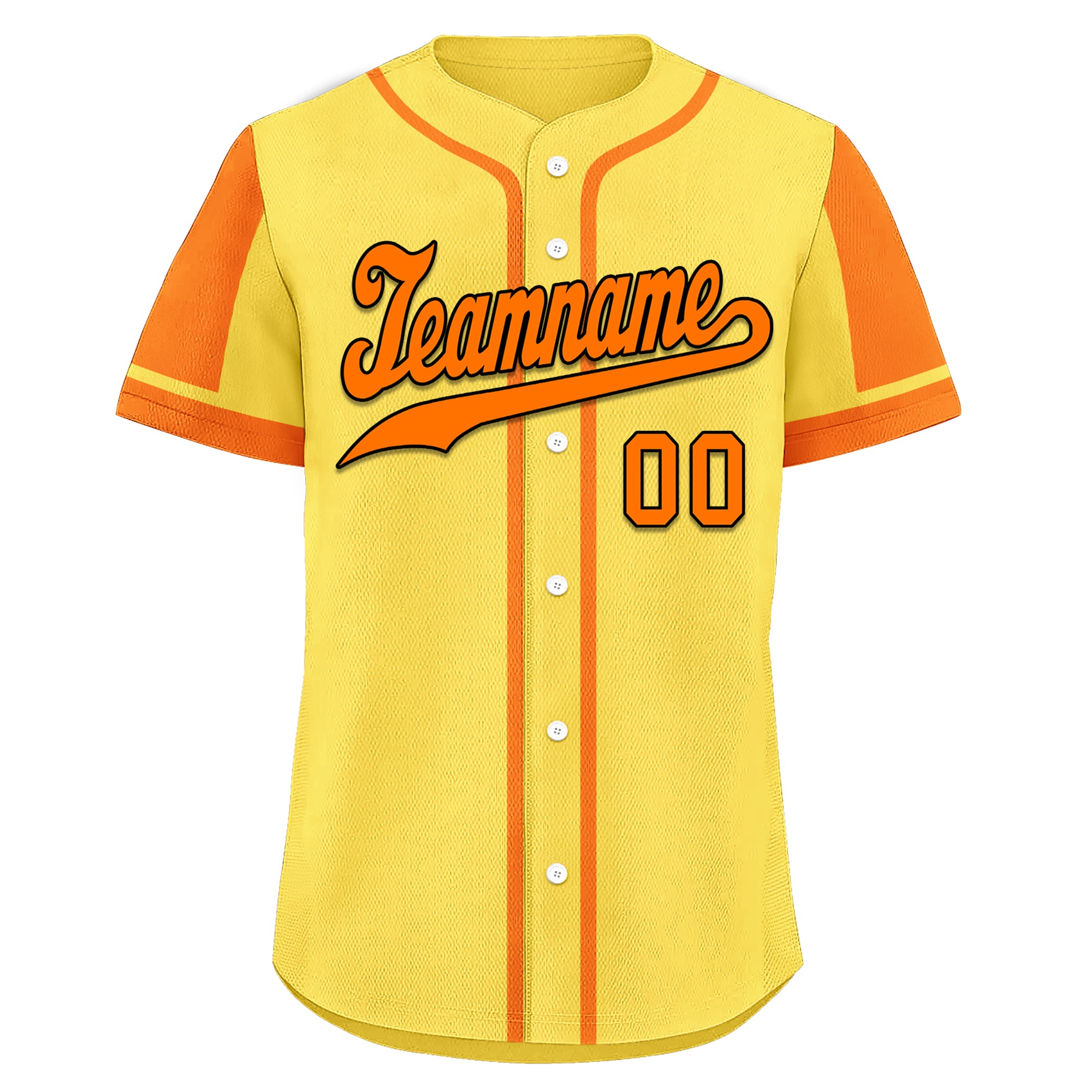 Custom Yellow Orange Raglan Sleeves Personalized Authentic Baseball Jersey BSBJ01-D017204