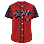 Custom Red Blue Raglan Sleeves Personalized Authentic Baseball Jersey BSBJ01-D017179