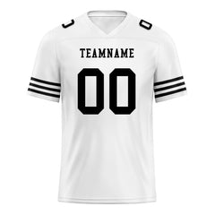 Custom White Black Striped Sleeves Personalized Authentic Football Jersey FBJ02-D06032