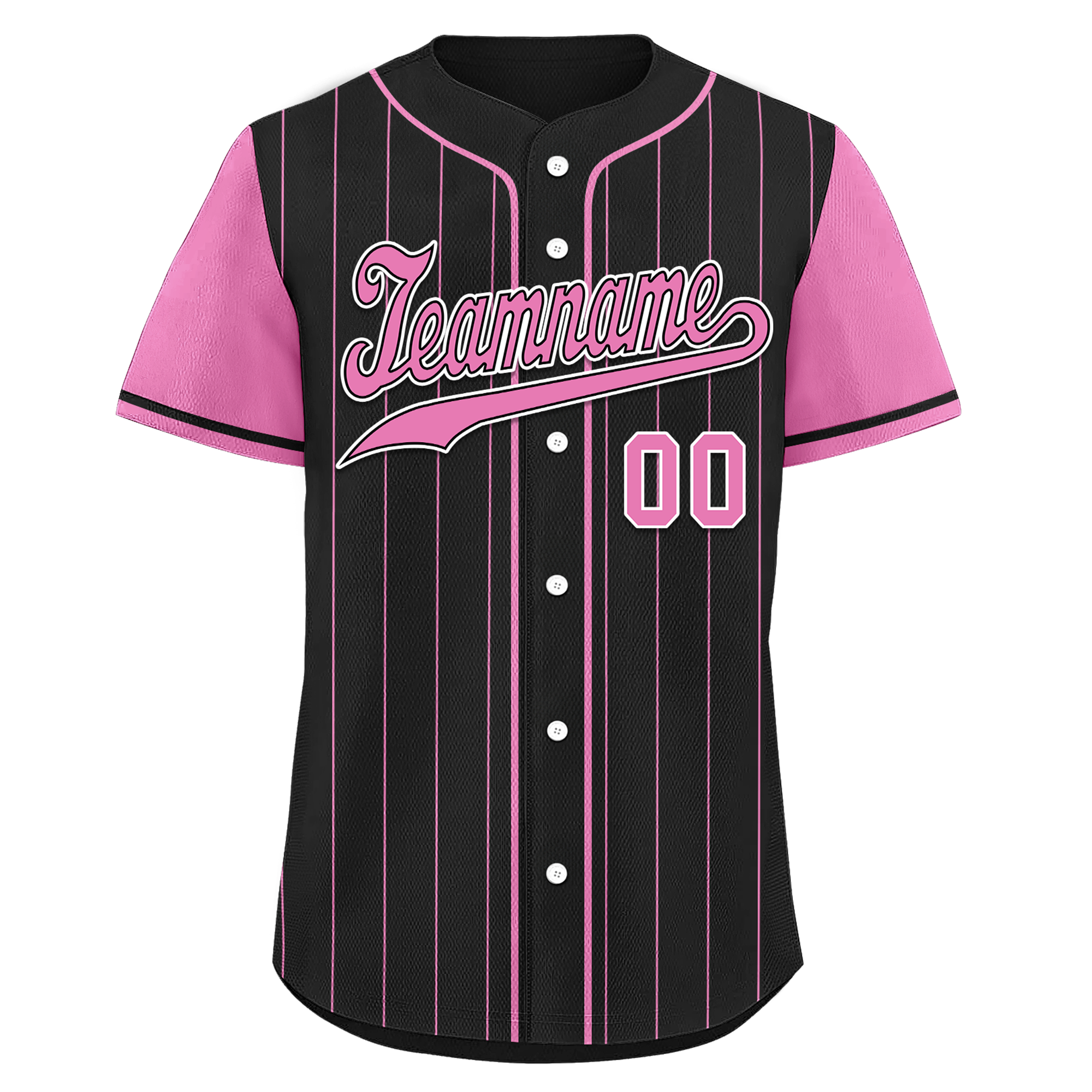 Custom Black Pink Stripe Fashion Personalized Authentic Baseball Jersey BSBJ01-D017226