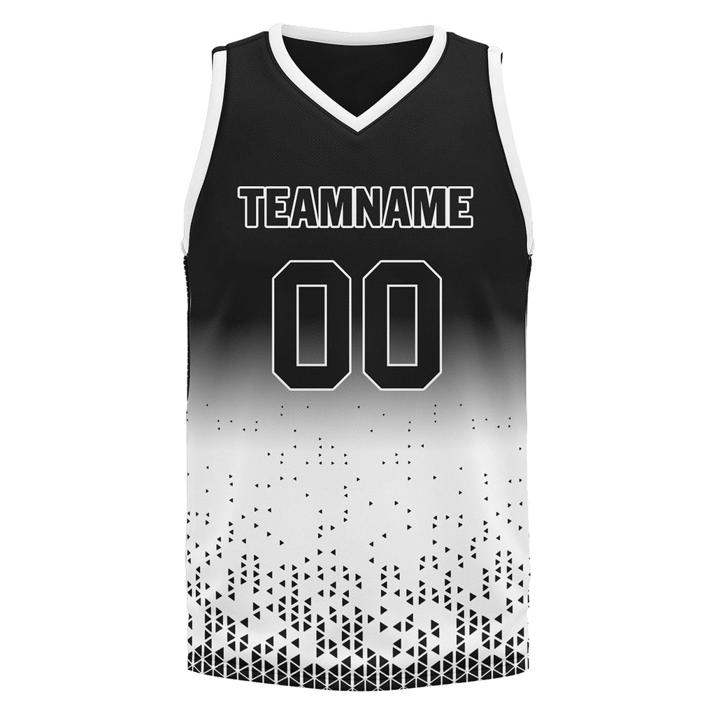 Custom Black White Fade Fashion Sports Uniform Basketball Jersey BBJ01-D020102-2