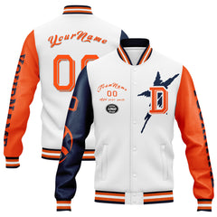 Custom White Orange Blue Denver Jacket and Sports Shoes Combo Offer Personalized Combo ZH-D020294-10