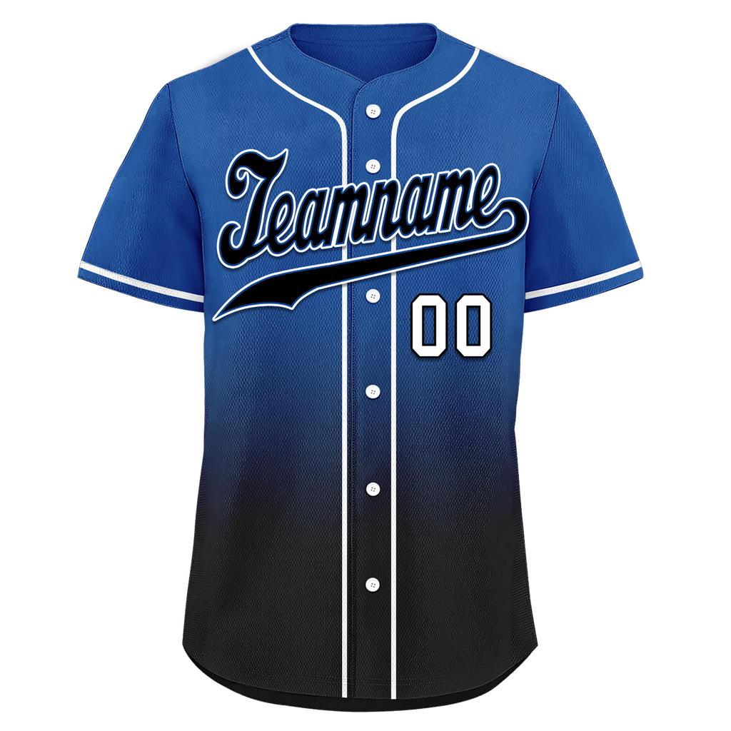 Custom Blue Black Fade Fashion Personalized Authentic Baseball Jersey BSBJ01-D0a70be