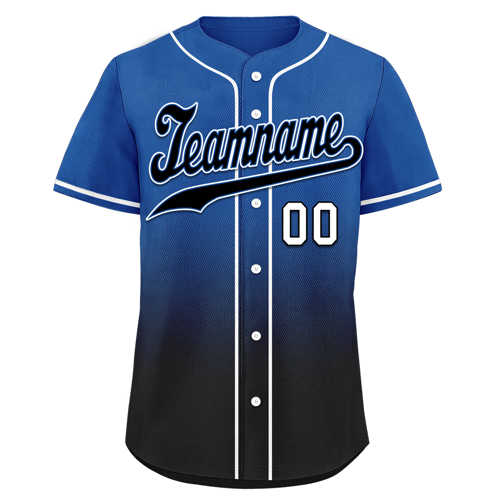 Custom Blue Black Fade Fashion Personalized Authentic Baseball Jersey BSBJ01-D0a70be