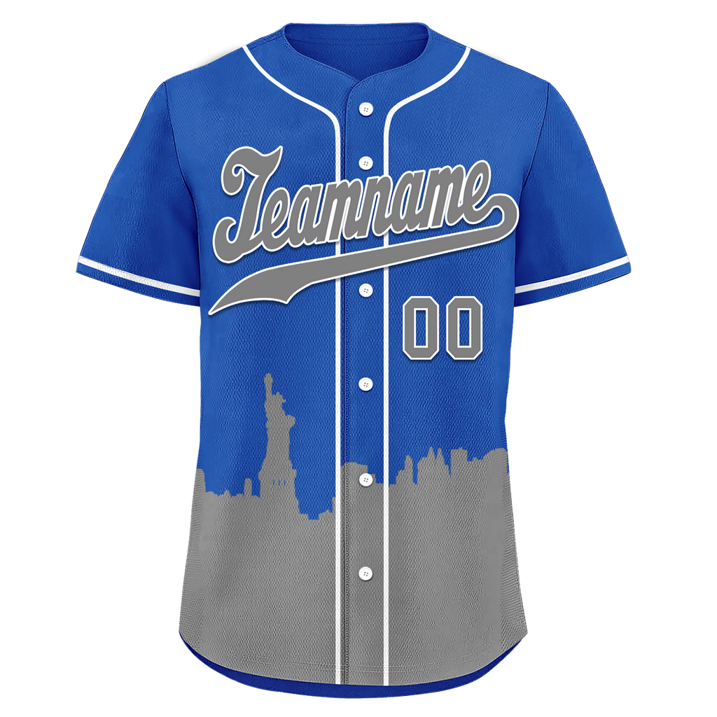 Custom Blue Gray City Edition Personalized Authentic Baseball Jersey BSBJ01-D017124