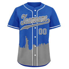 Custom Blue Gray City Edition Personalized Authentic Baseball Jersey BSBJ01-D017124