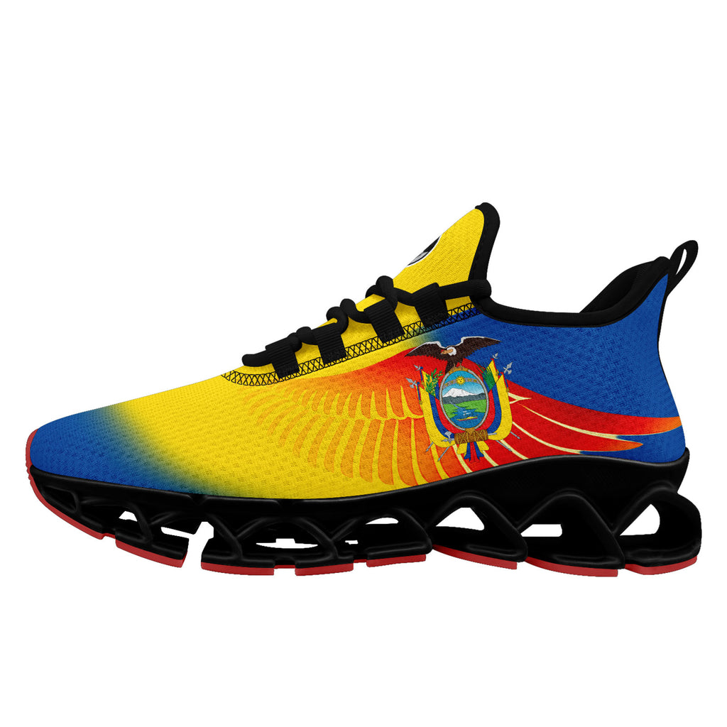 Custom Ecuador 2026 World Cup Sneakers DIY Country Flag Running Shoes Lightweight Sport Shoes Gift for Football Fans Personalized Team Name and Logo FN003XD-F009092-2