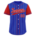 Custom Blue Red Stripe Fashion Personalized Authentic Baseball Jersey BSBJ01-D017215