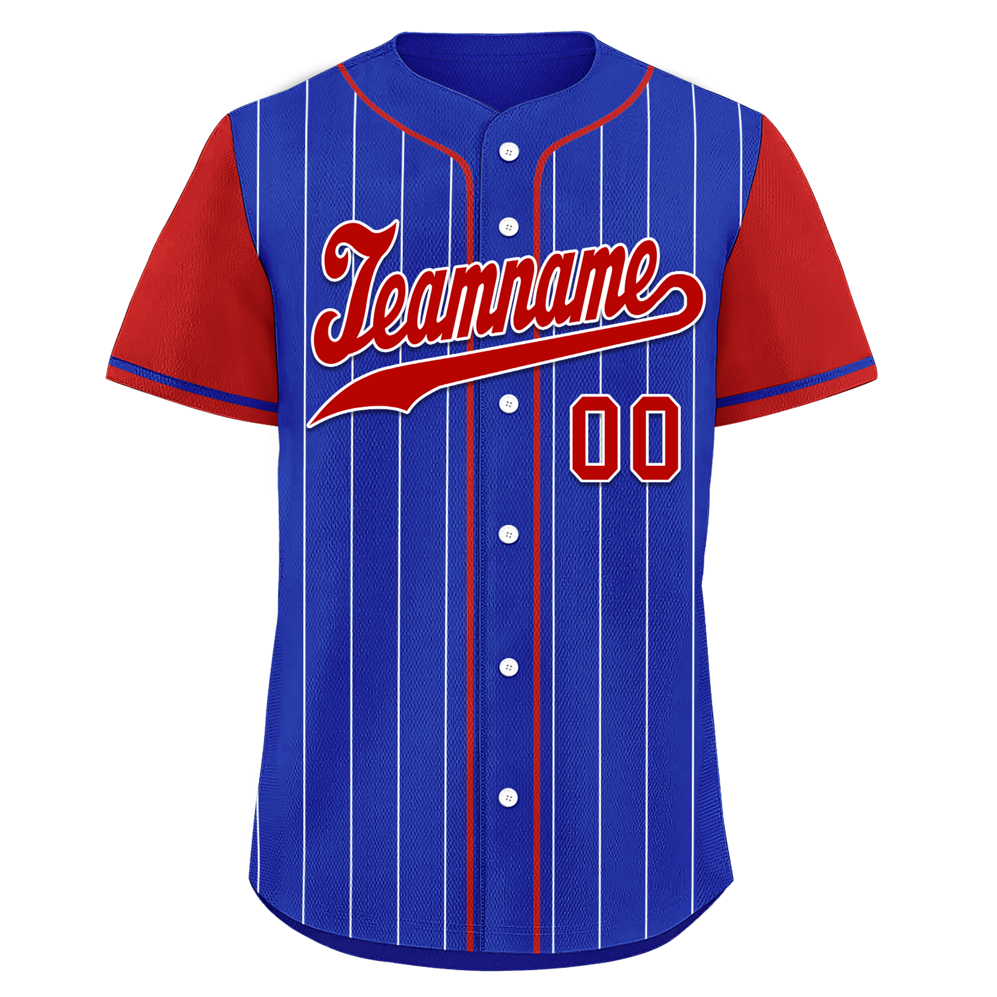 Custom Blue Red Stripe Fashion Personalized Authentic Baseball Jersey BSBJ01-D017215