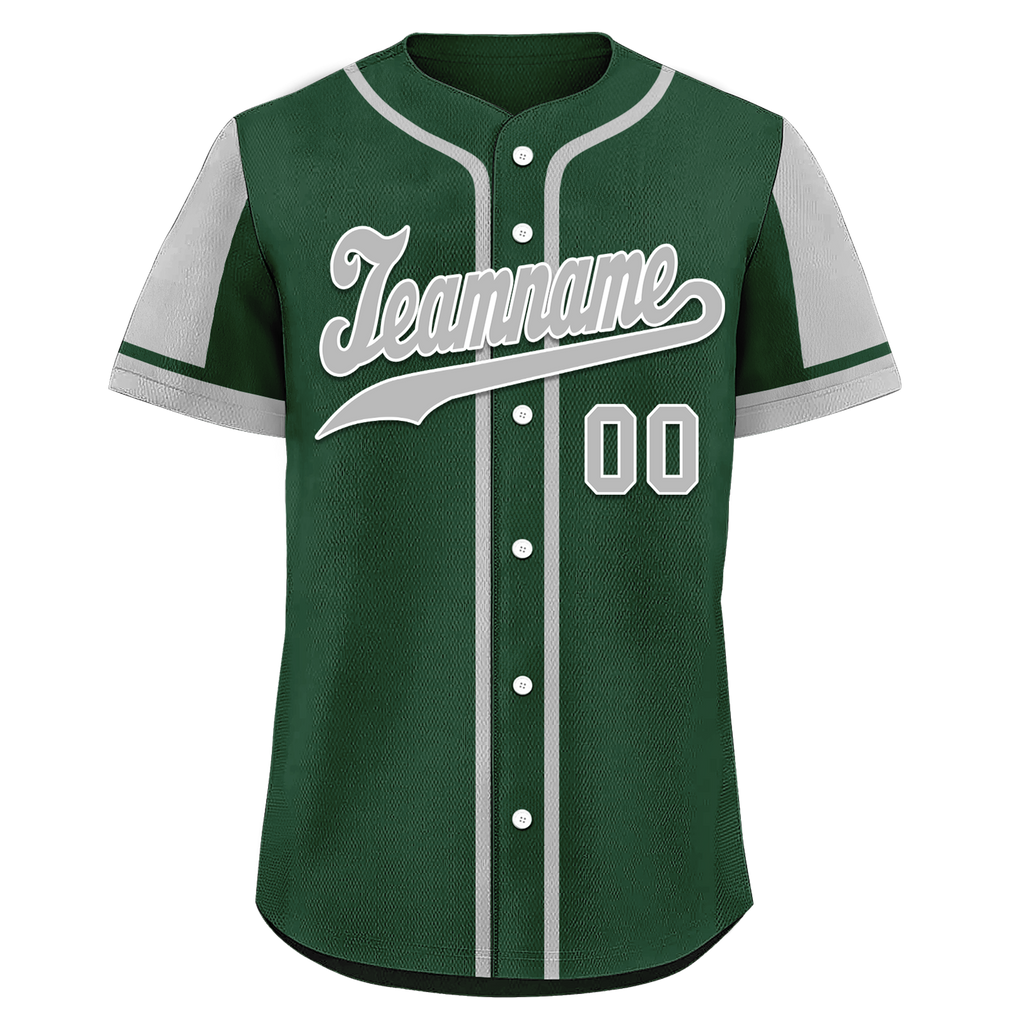 Custom Green Gray Raglan Sleeves Personalized Authentic Baseball Jersey BSBJ01-D017174