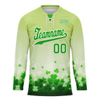 Custom Four-leaf clover Personalized Hockey Jersey HCKJ01-E0615-5
