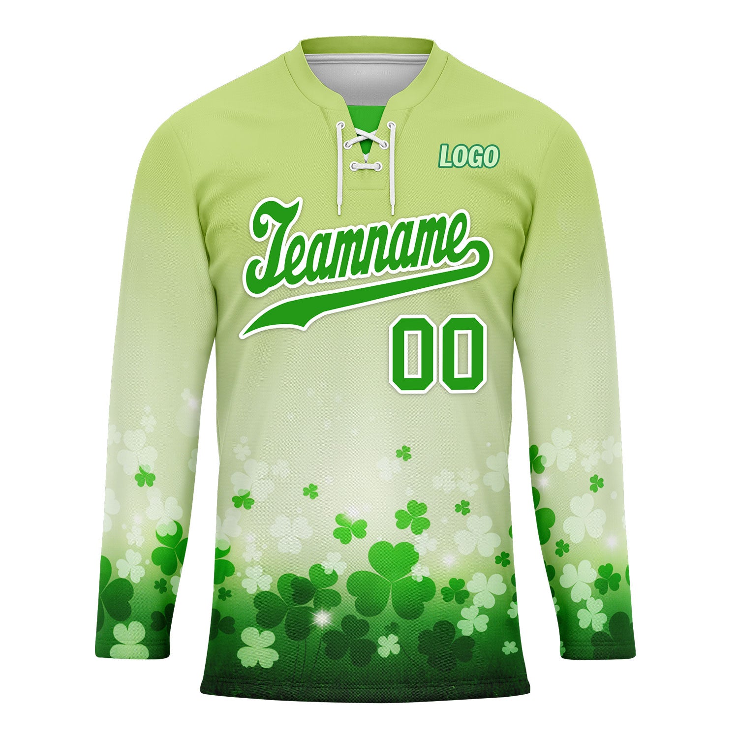 Custom Four-leaf clover Personalized Hockey Jersey HCKJ01-E0615-5