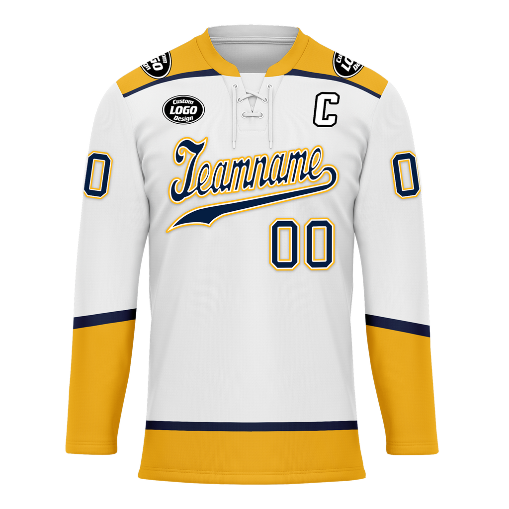 Custom White Green Personalized Hockey Jersey HCKJ01-D0a70ca