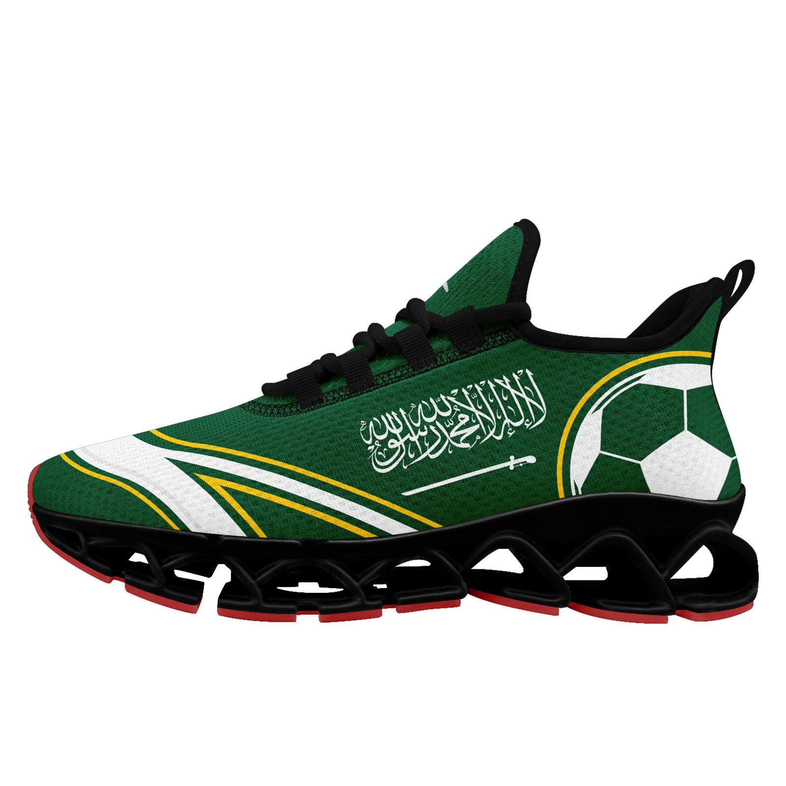 Custom Saudi Arabia 2026 World Cup Sneakers DIY Country Flag Running Shoes Lightweight Sport Shoes Gift for Football Fans Personalized Team Name and Logo FN003XD-F009100-4