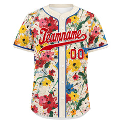 Custom Graffiti Pattern Abstract Floral Patterns Personalized Authentic Baseball Jersey BSBJ01-D020171-5