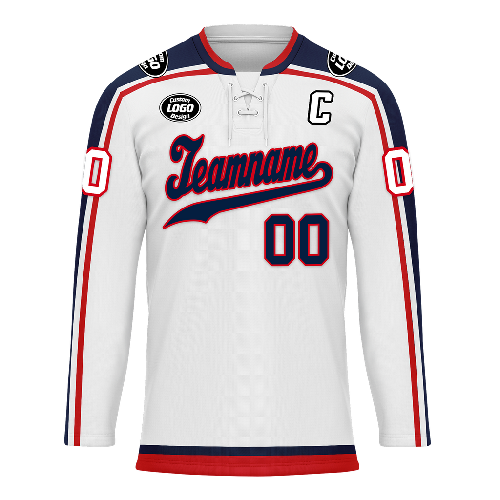 Custom White Personalized Hockey Jersey HCKJ01-D0a70fa