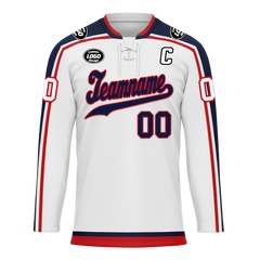 Custom White Personalized Hockey Jersey HCKJ01-D0a70fa