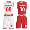 Custom White Red Classic Style Reversible Basketball Uniform Personalized Ordinary BBJR-D017041
